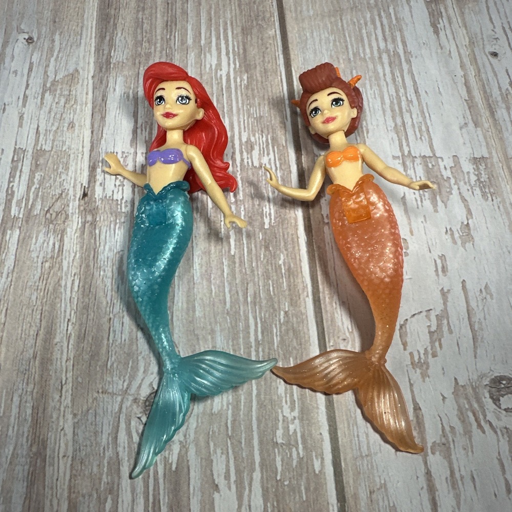 Disney Princess Polly Pocket Doll Lot ~ Little Mermaid Ariel & Sister